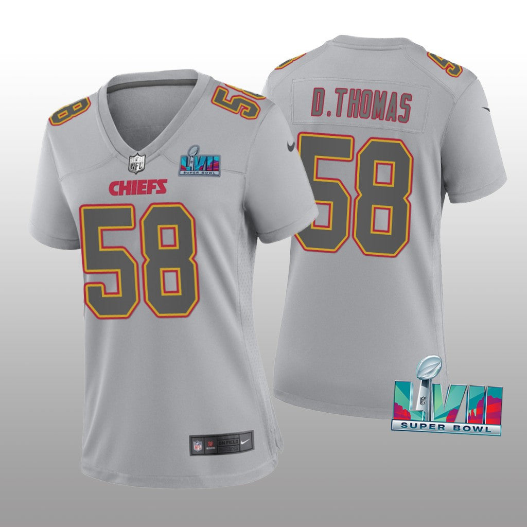 Kansas City Chiefs Derrick Thomas Gray Atmosphere Jersey Super Bowl LVII Women's