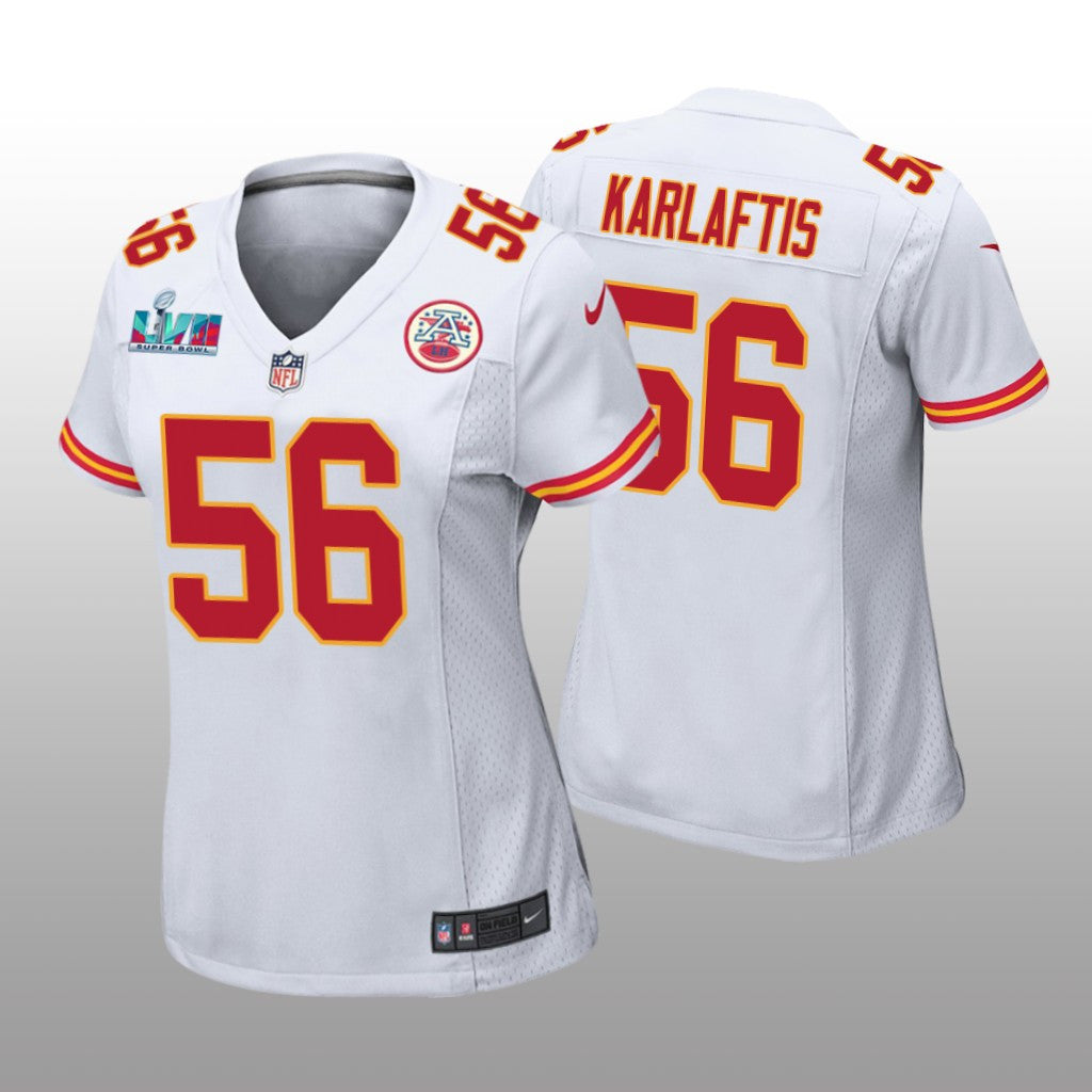 Kansas City Chiefs George Karlaftis White Game Jersey Super Bowl LVII Women's