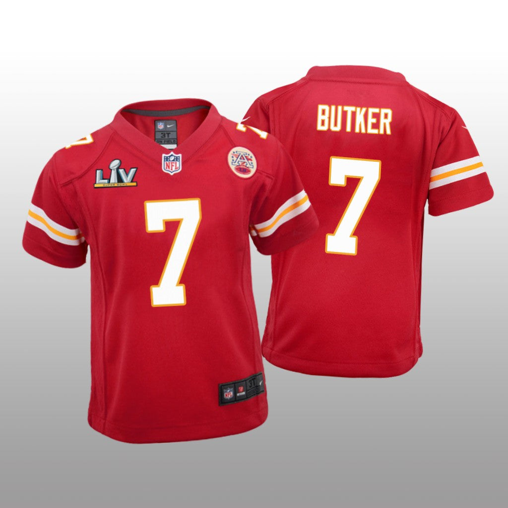 Kansas City Chiefs Harrison Butker Red Game Jersey Super Bowl LV Youth