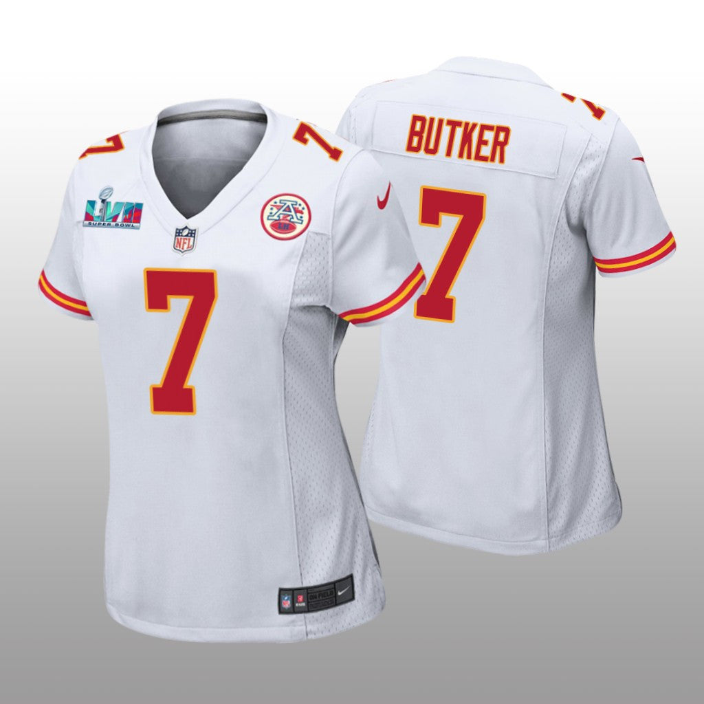 Kansas City Chiefs Harrison Butker White Game Jersey Super Bowl LVII Women's