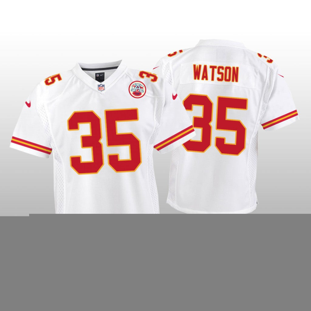 Kansas City Chiefs Jaylen Watson White Jersey Game Youth
