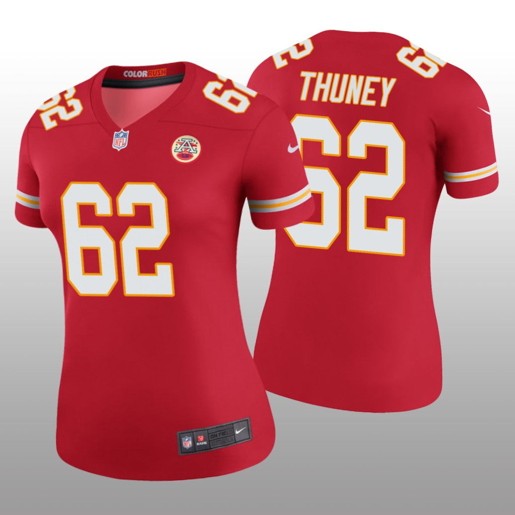 Kansas City Chiefs Joe Thuney Red Jersey Color Rush Legend Women's