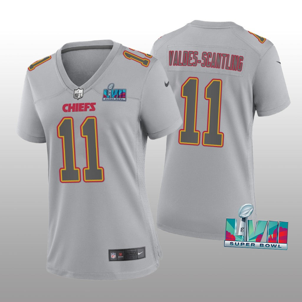 Kansas City Chiefs Marquez Valdes-Scantling Gray Atmosphere Jersey Super Bowl LVII Women's