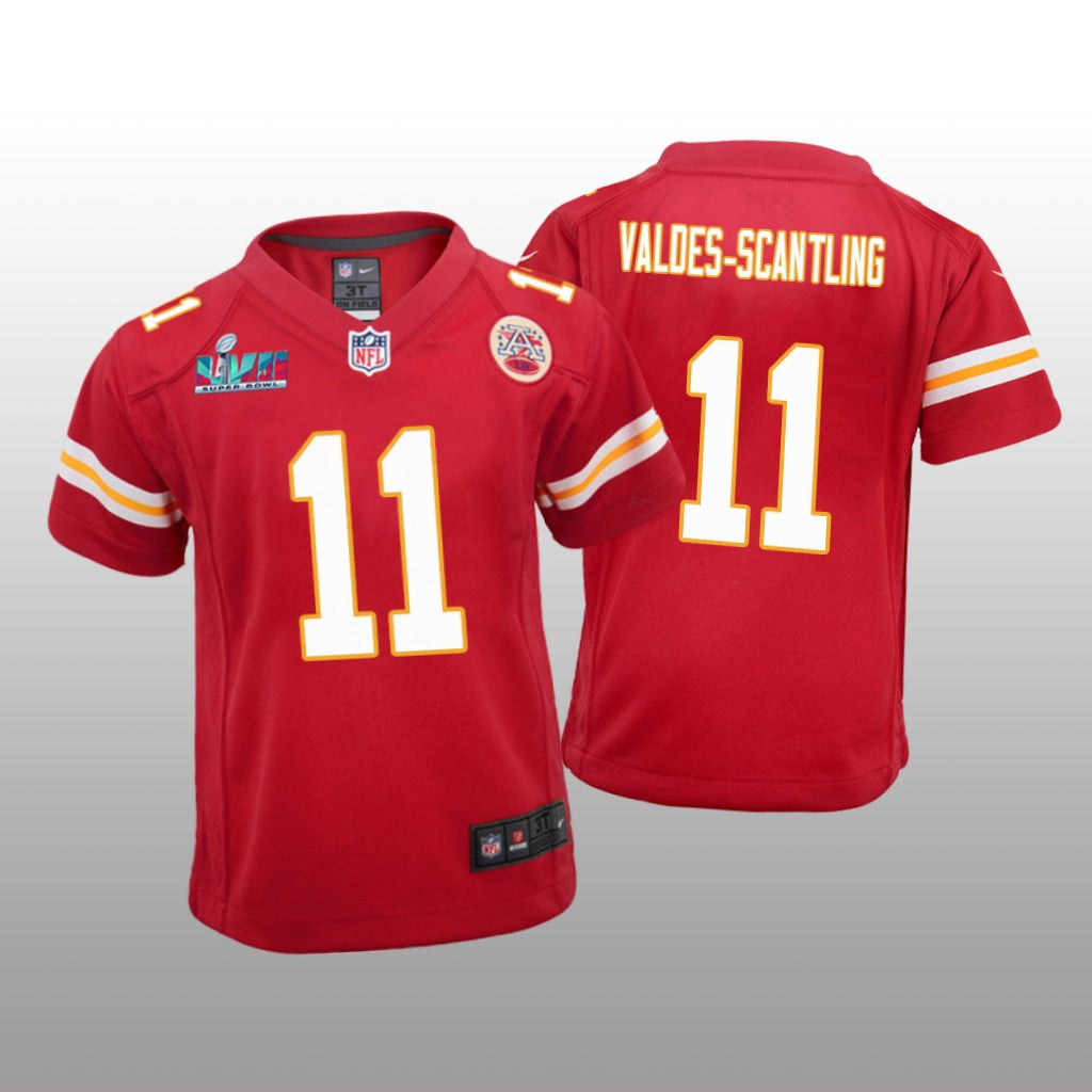Kansas City Chiefs Marquez Valdes-Scantling Red Game Jersey Super Bowl LVII Youth