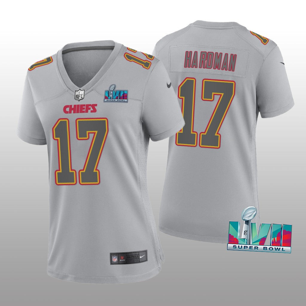 Kansas City Chiefs Mecole Hardman Gray Atmosphere Jersey Super Bowl LVII Women's