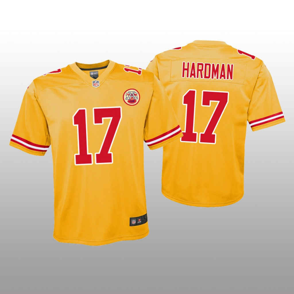 Kansas City Chiefs Mecole Hardman Yellow Jersey Inverted Game Youth