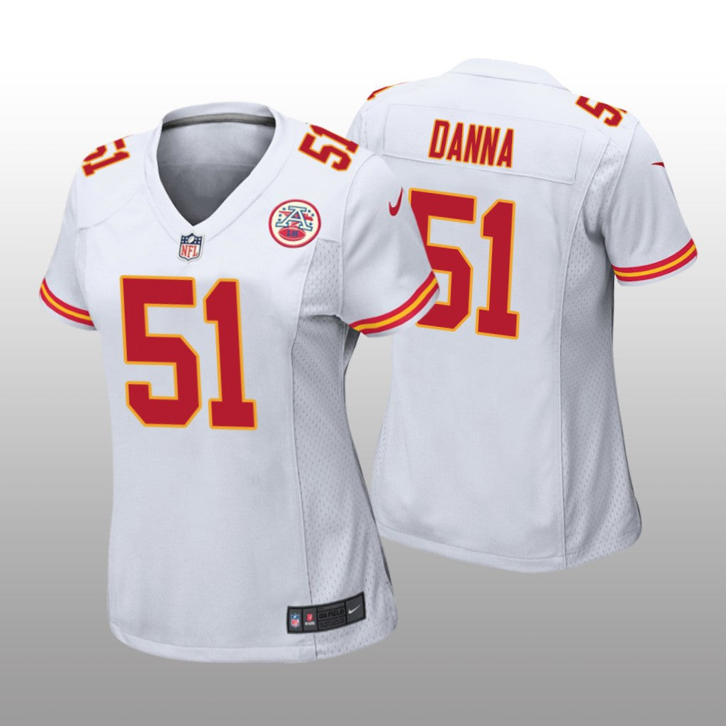 Kansas City Chiefs Michael Danna White Jersey Game Women's