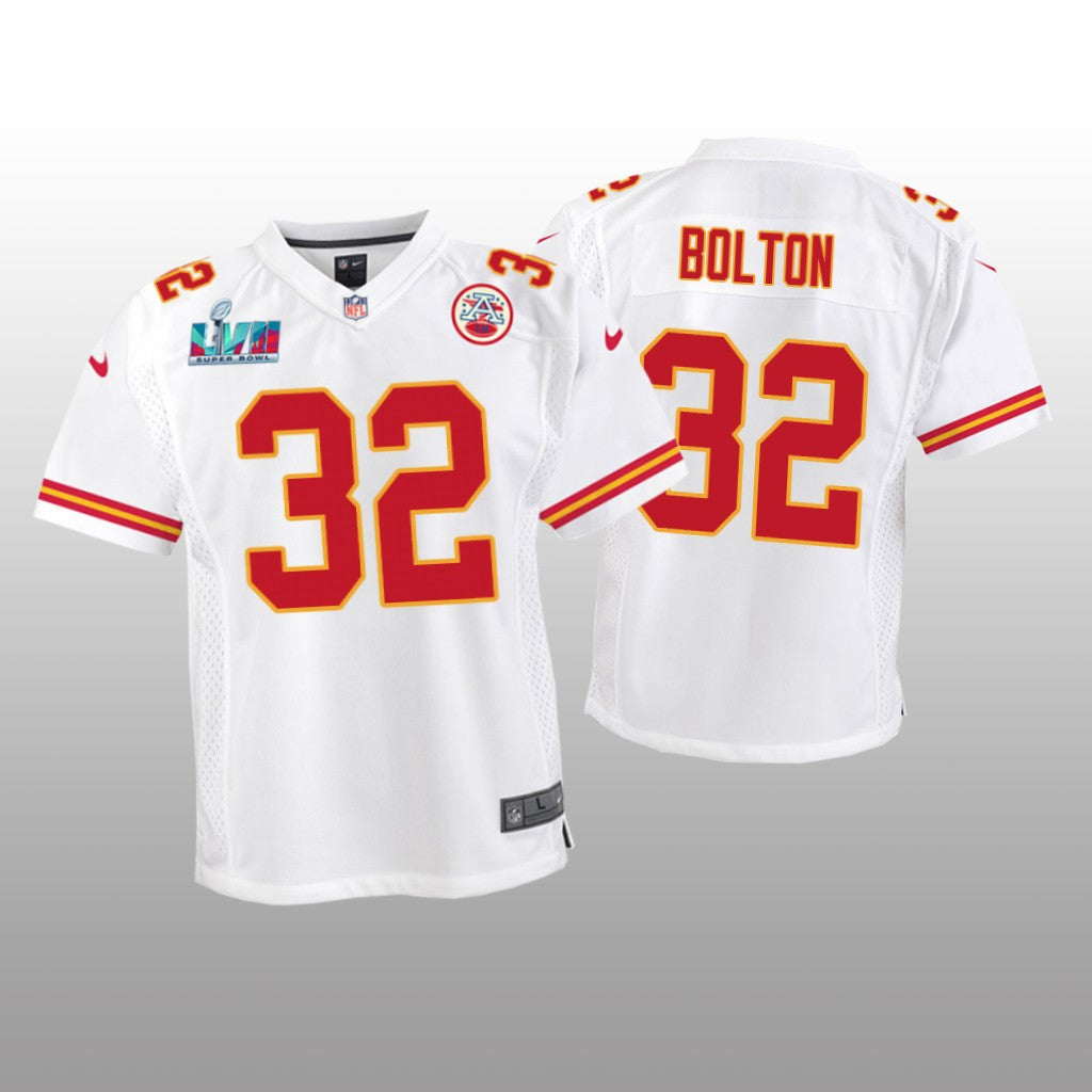 Kansas City Chiefs Nick Bolton White Game Jersey Super Bowl LVII Youth