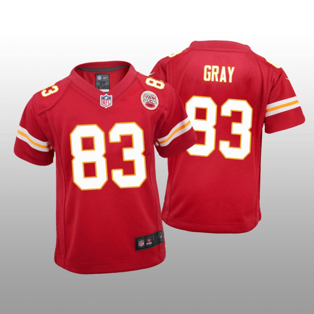 Kansas City Chiefs Noah Gray Red Jersey Game Youth
