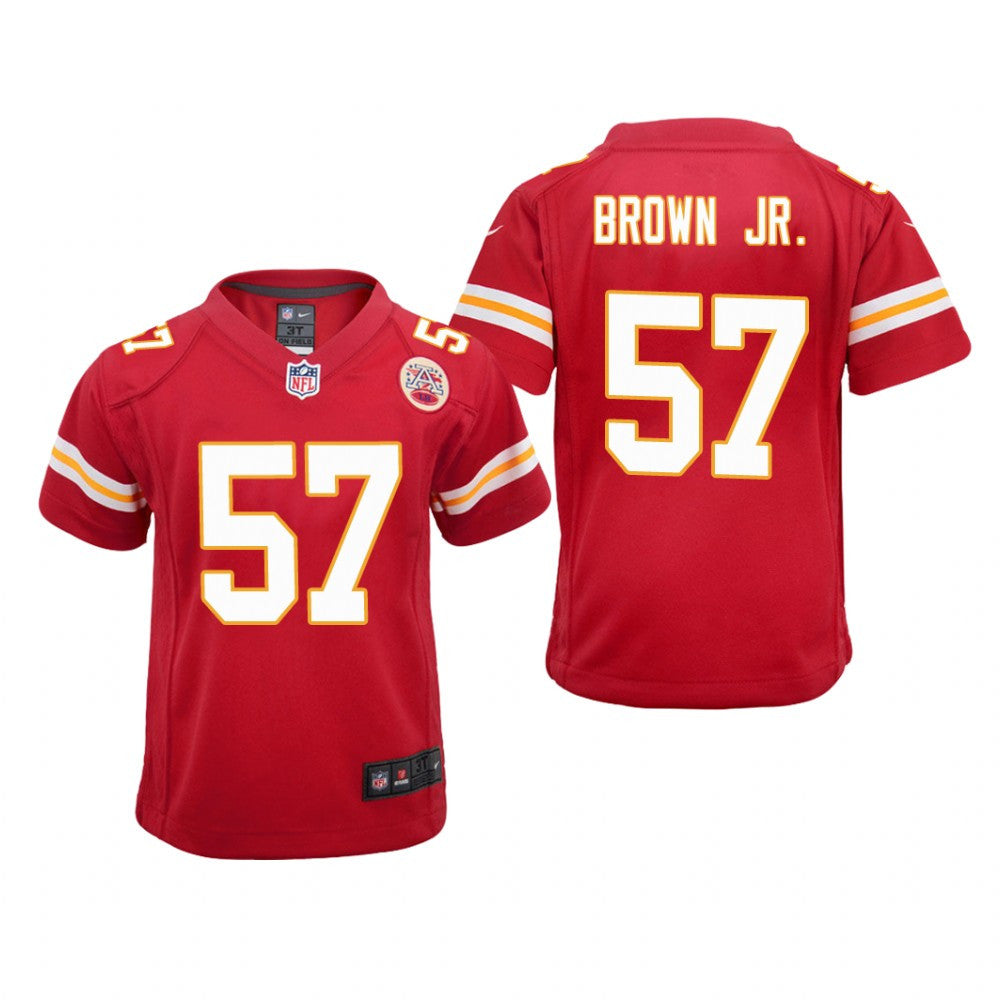 Kansas City Chiefs Orlando Brown Jr. Red Jersey Game Youth