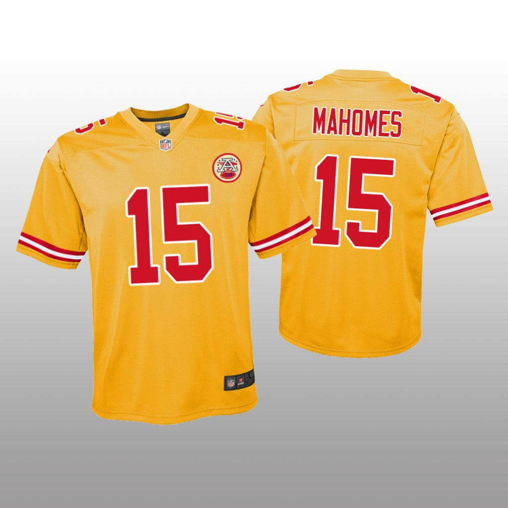 Kansas City Chiefs Patrick Mahomes Yellow Jersey Inverted Game Youth