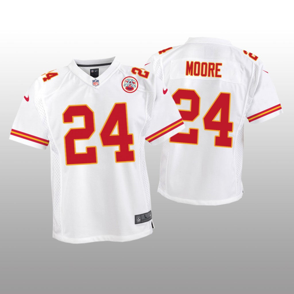 Kansas City Chiefs Skyy Moore White Jersey Game Youth