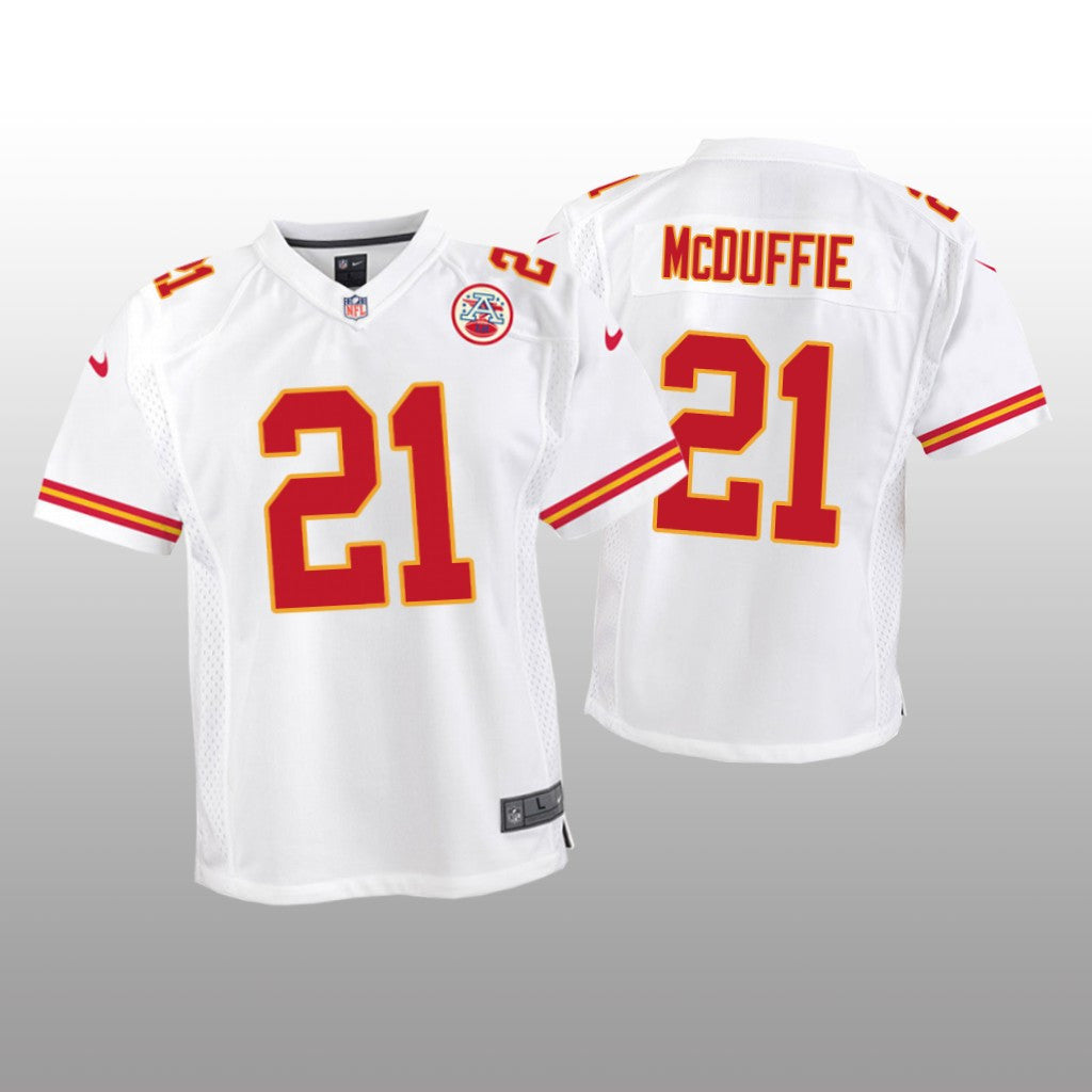 Kansas City Chiefs Trent McDuffie White Jersey Game Youth