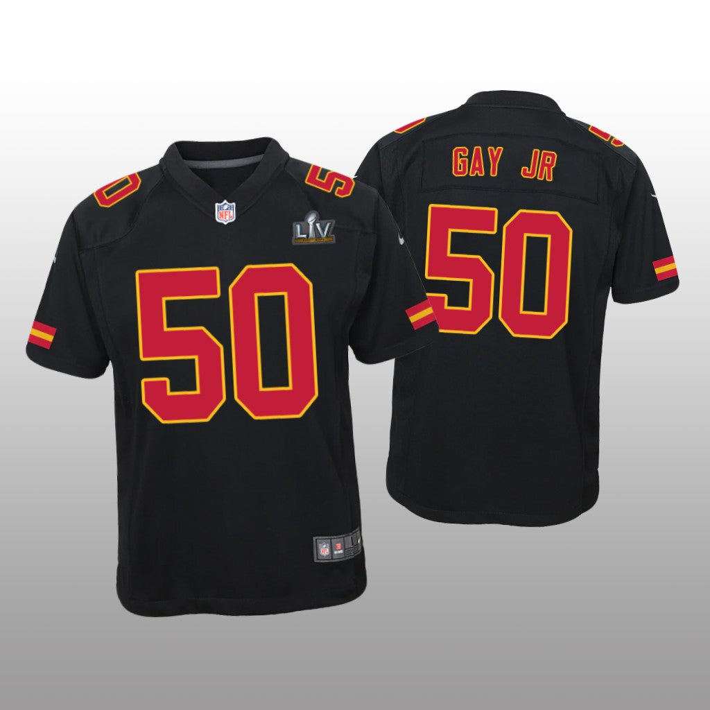 Kansas City Chiefs Willie Gay Jr. Black Game Fashion Jersey Super Bowl LV Youth
