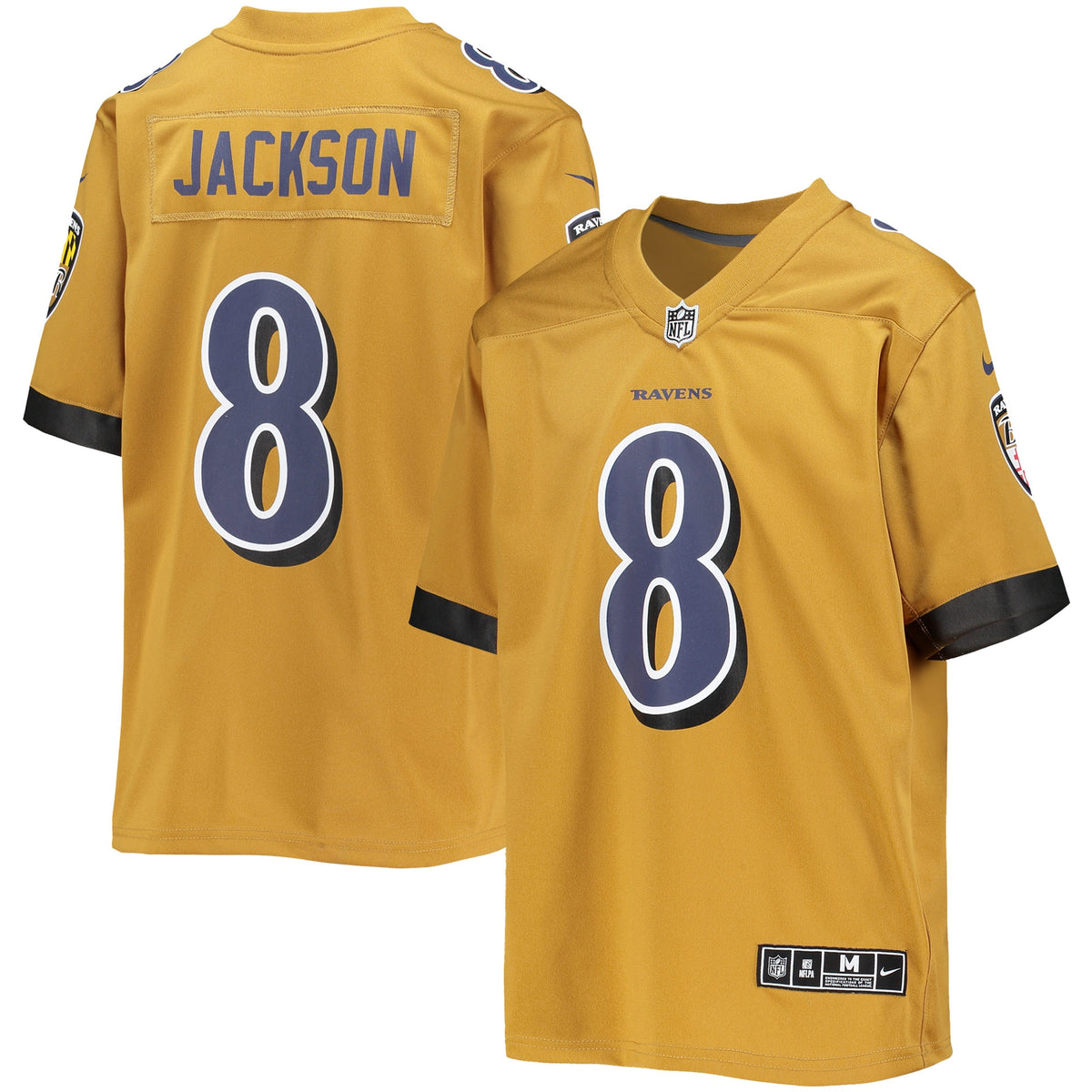 Lamar Jackson Baltimore Ravens Nike Youth Inverted Team Game Jersey Gold