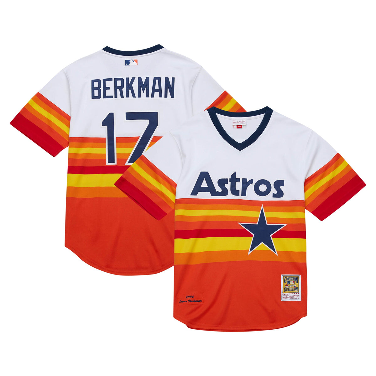 Lance Berkman Houston Astros Mitchell Ness 2004 Cooperstown Collection Authentic Throwback Jersey White