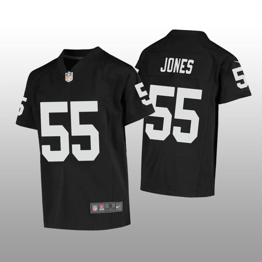 Las Vegas Raiders Chandler Jones Black Jersey Game Youth