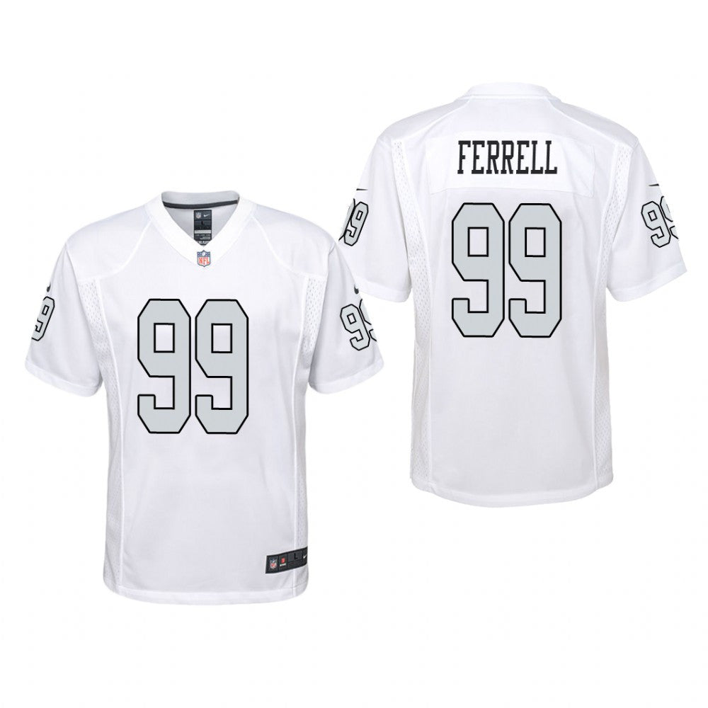 Las Vegas Raiders Clelin Ferrell White Jersey Color Rush Game Youth