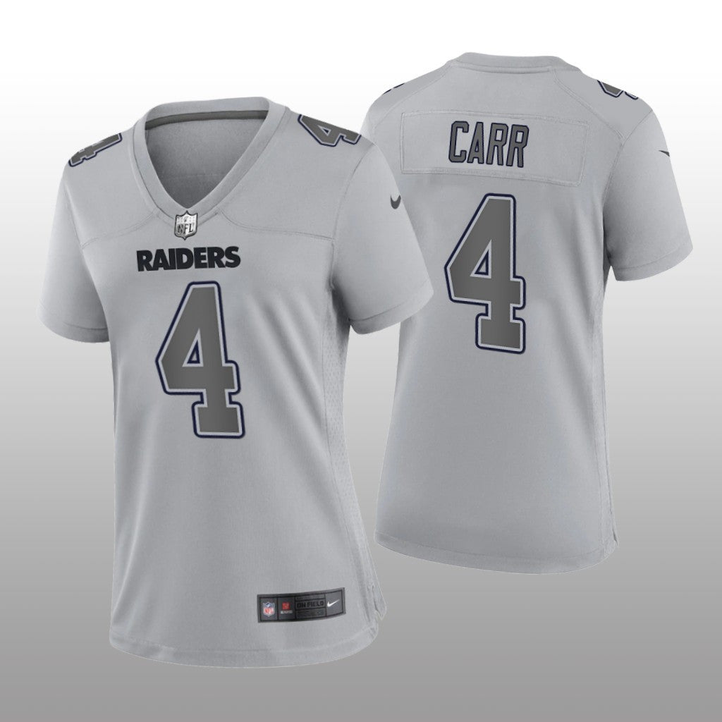 Las Vegas Raiders Derek Carr Gray Jersey Atmosphere Fashion Game Women's