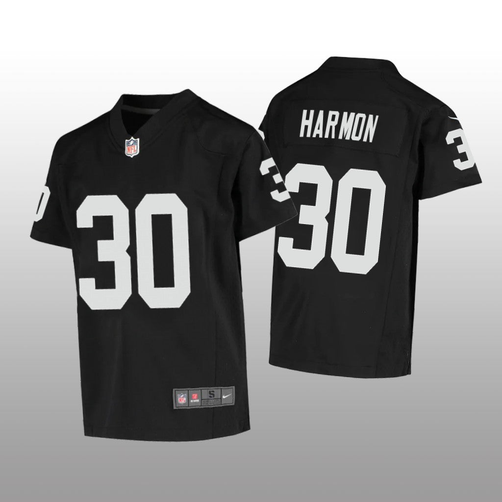 Las Vegas Raiders Duron Harmon Black Jersey Game Youth