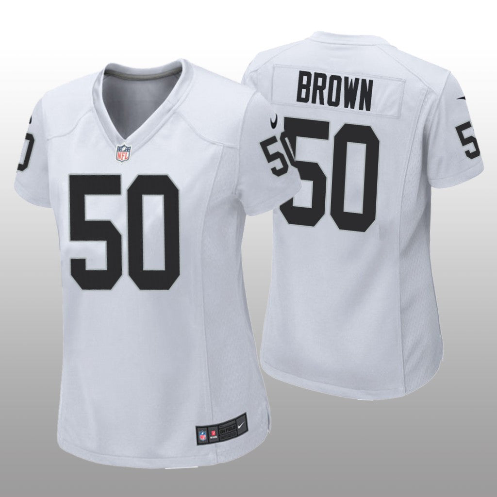 Las Vegas Raiders Jayon Brown White Jersey Game Women's