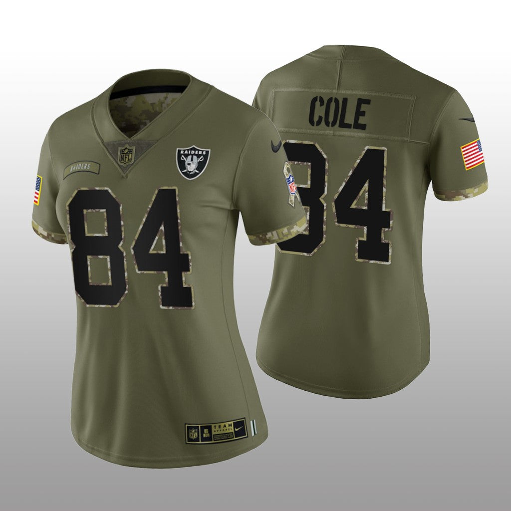 Las Vegas Raiders Keelan Cole Olive Limited Jersey Salute To Service Women's