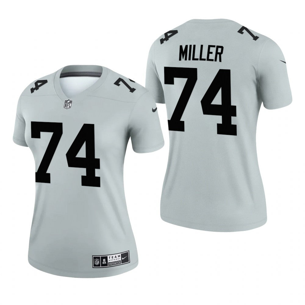 Las Vegas Raiders Kolton Miller Silver Jersey Inverted Legend Women's