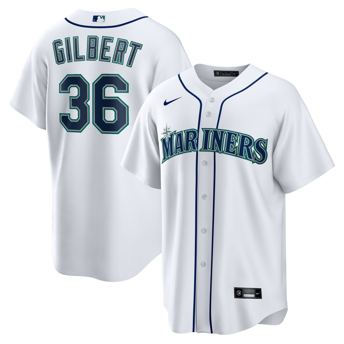 Logan Gilbert Seattle Mariners Nike Home Replica Jersey White