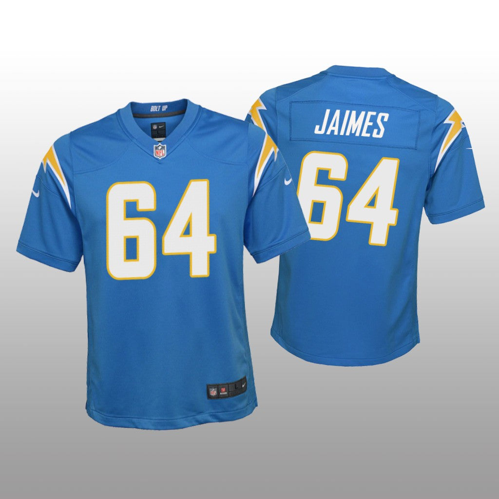 Los Angeles Chargers Brenden Jaimes Powder Blue Jersey Game Youth