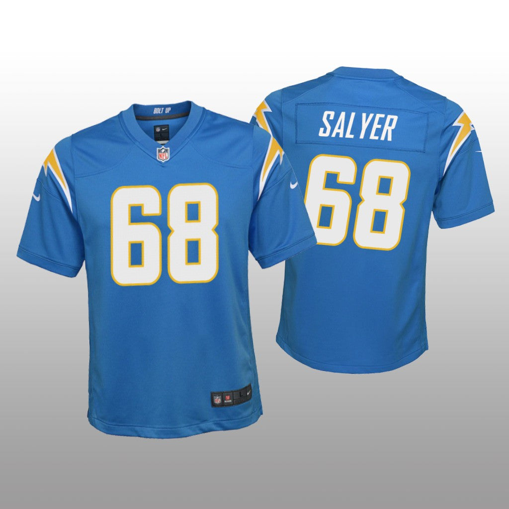 Los Angeles Chargers Jamaree Salyer Powder Blue Jersey Game Youth