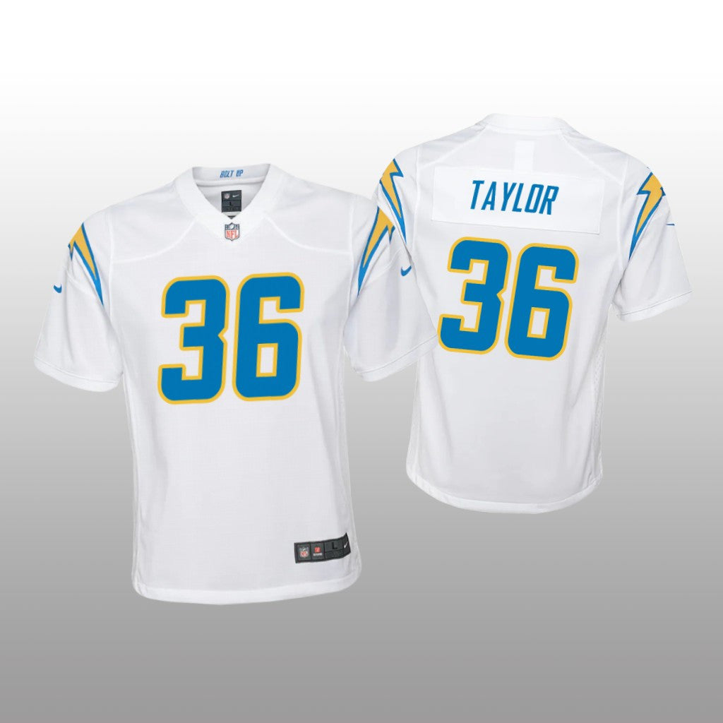 Los Angeles Chargers Ja'sir Taylor White Jersey Game Youth