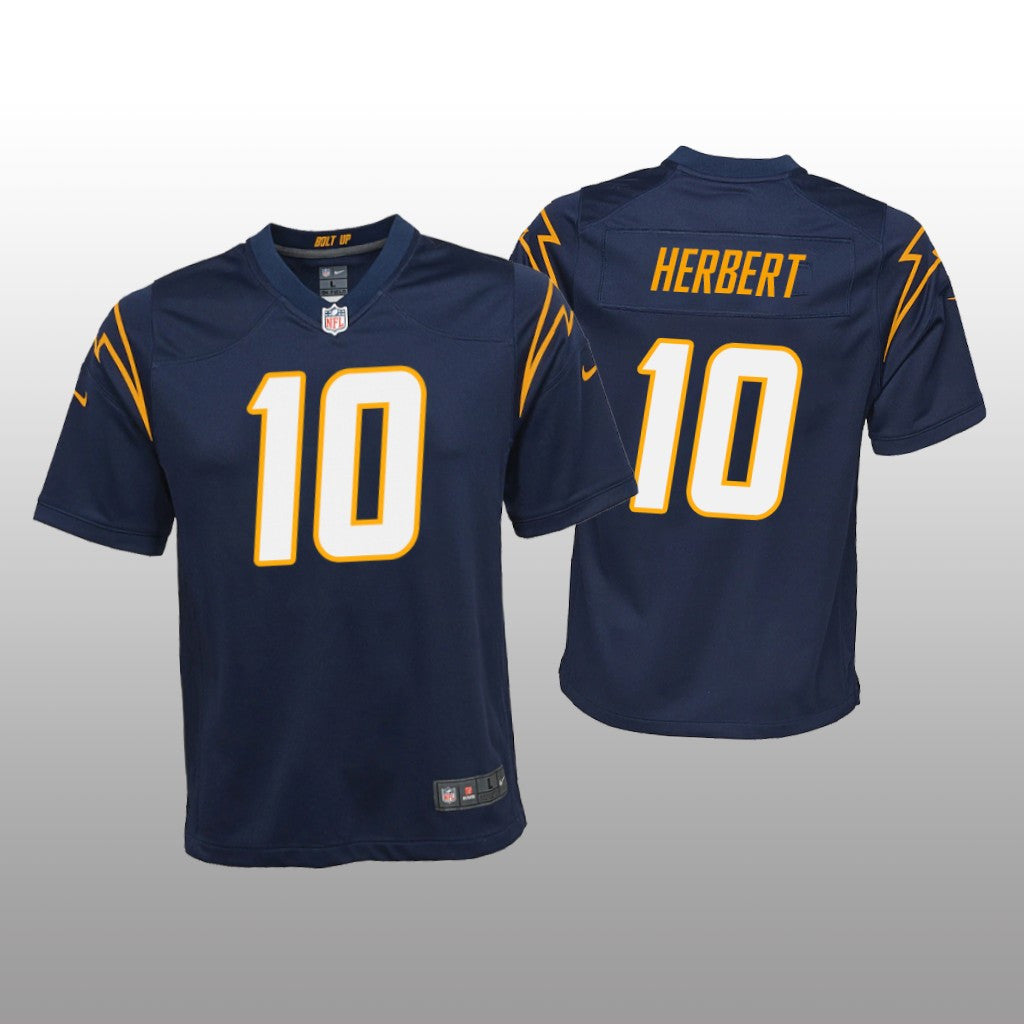 Los Angeles Chargers Justin Herbert Navy Jersey Alternate Game Youth
