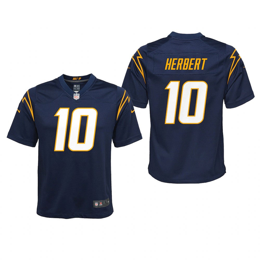 Los Angeles Chargers Justin Herbert Navy Jersey Game Youth
