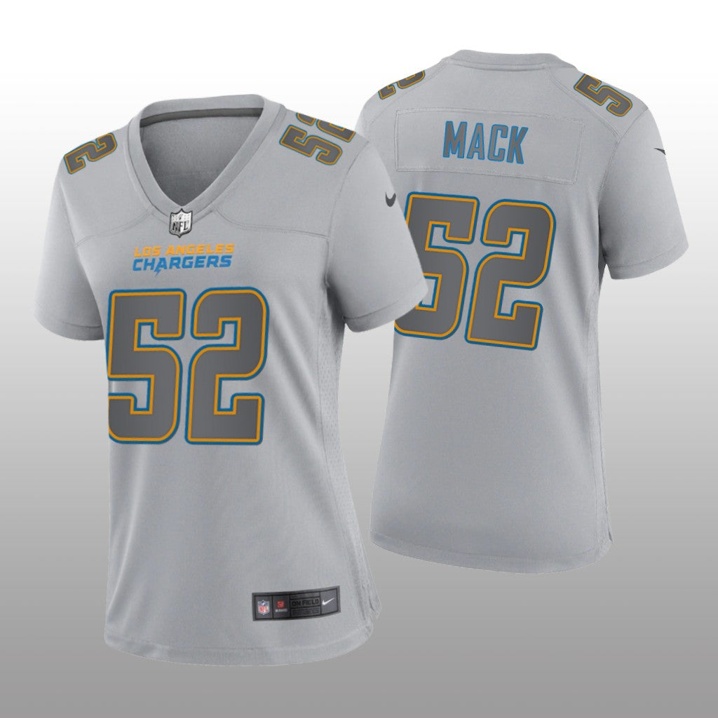 Los Angeles Chargers Khalil Mack Gray Jersey Atmosphere Fashion Game Women's