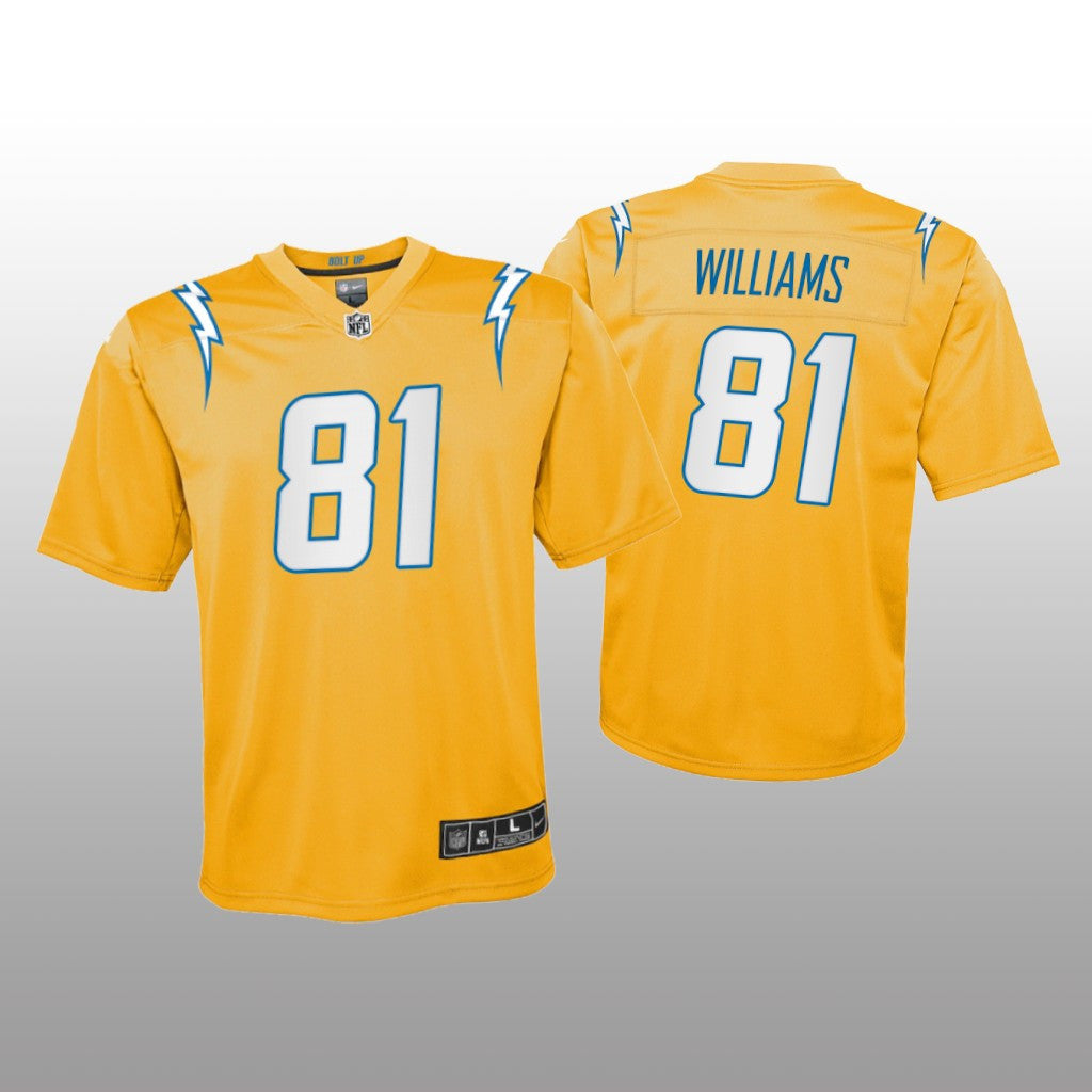 Los Angeles Chargers Mike Williams Gold Jersey Inverted Game Youth