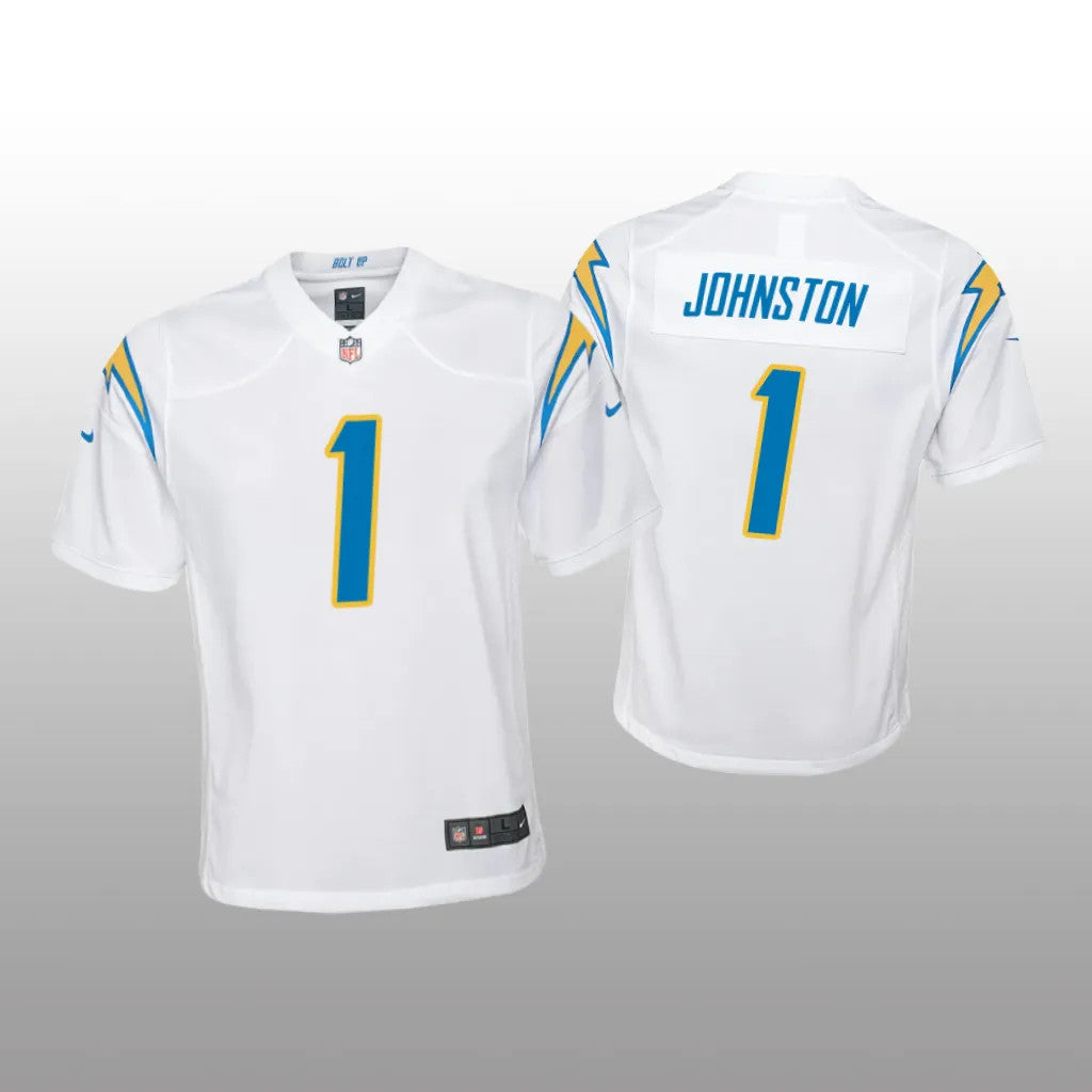 Los Angeles Chargers Quentin Johnston White Jersey Game Youth