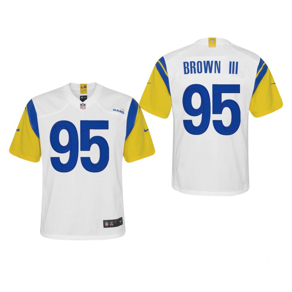 Los Angeles Rams Bobby Brown III White Jersey Alternate Game Youth