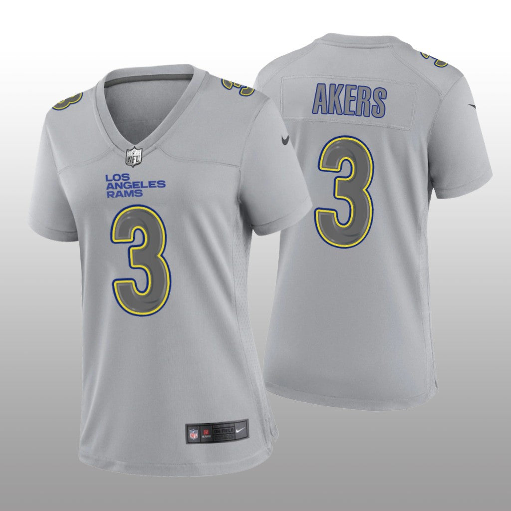 Los Angeles Rams Cam Akers Gray Jersey Atmosphere Fashion Game Women's