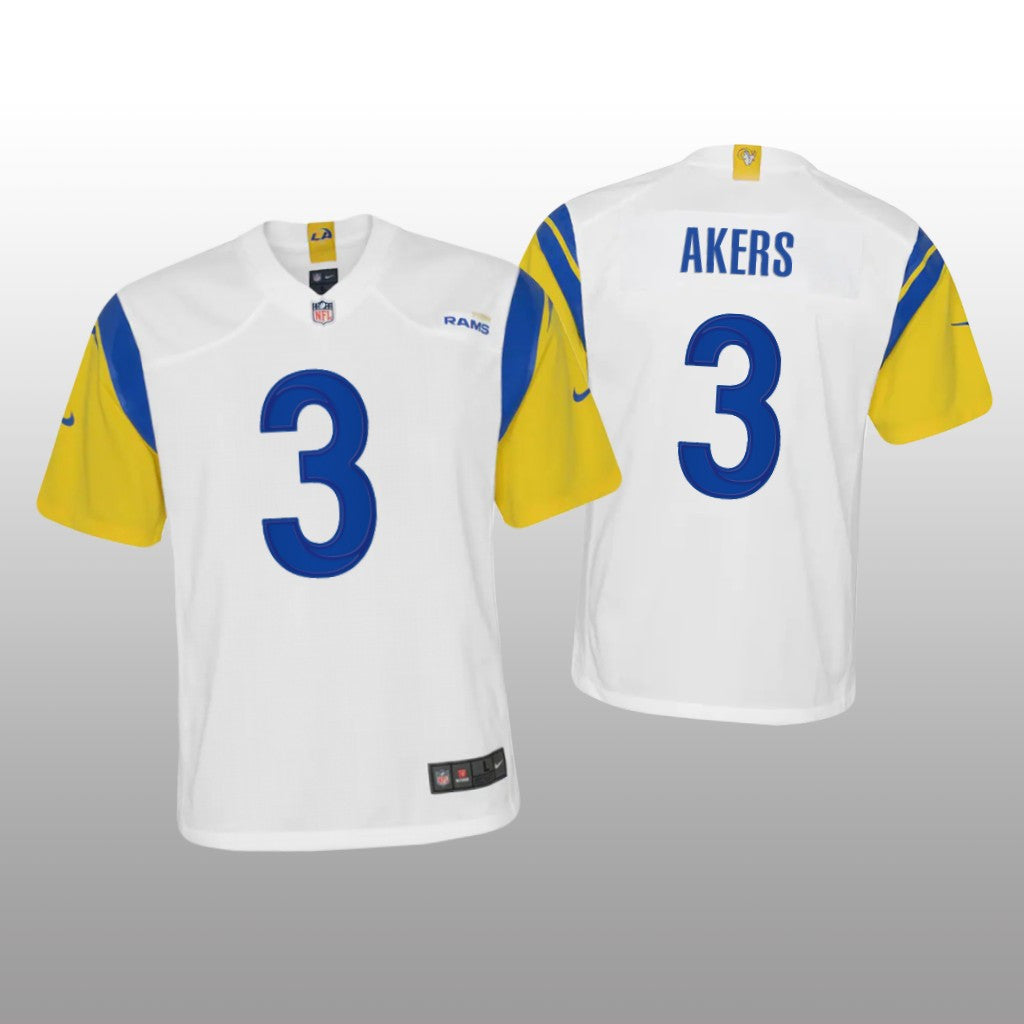 Los Angeles Rams Cam Akers White Jersey Alternate Game Youth
