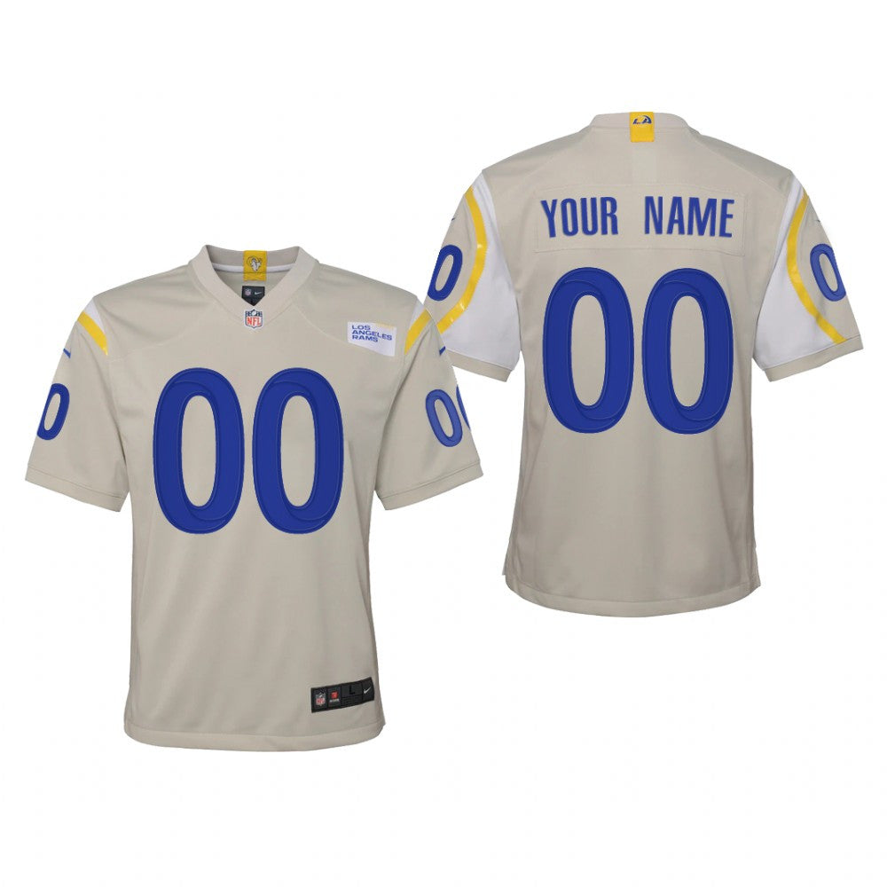 Los Angeles Rams Custom Bone Jersey Game Youth