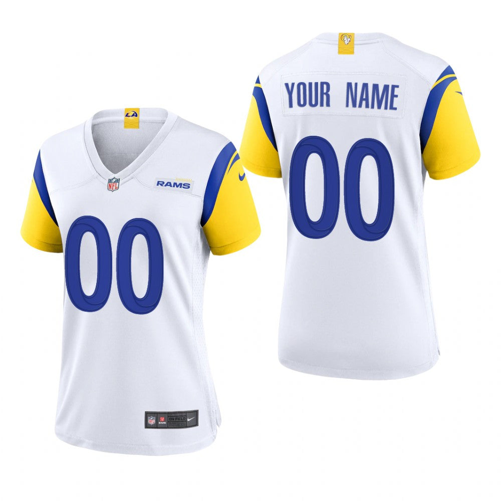Los Angeles Rams Custom White Jersey Alternate Game Women's