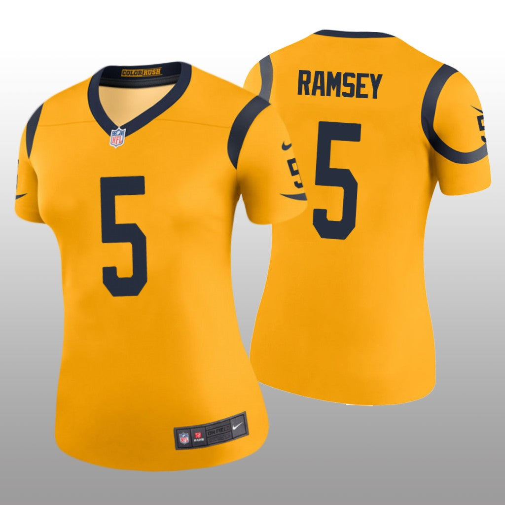 Los Angeles Rams Jalen Ramsey Gold Jersey Color Rush Legend Women's