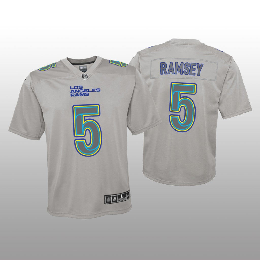Los Angeles Rams Jalen Ramsey Gray Jersey Atmosphere Fashion Game Youth