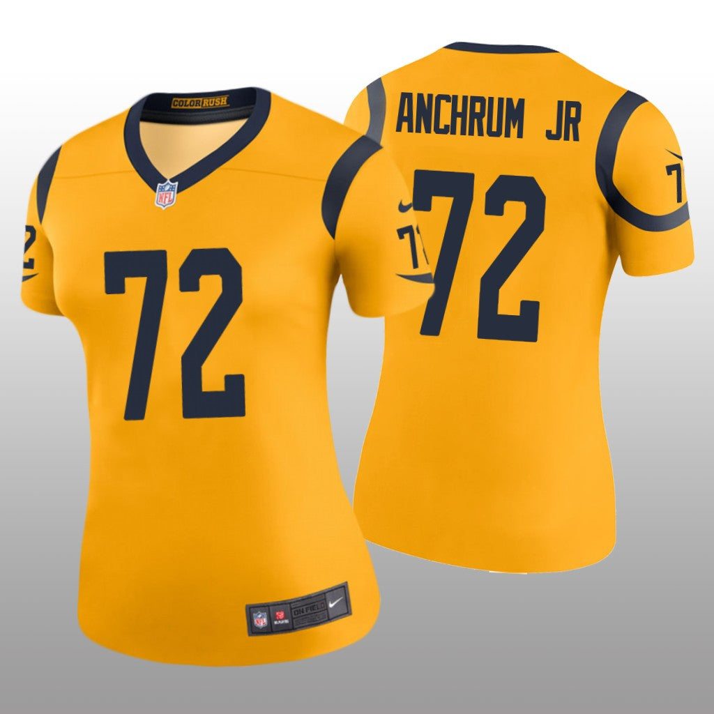 Los Angeles Rams Tremayne Anchrum Jr. Gold Jersey Color Rush Legend Women's