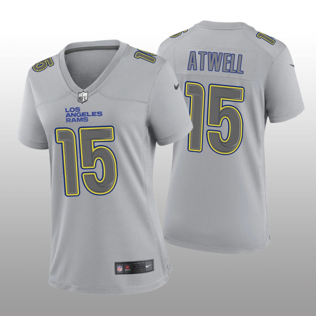 Los Angeles Rams Tutu Atwell Gray Jersey Atmosphere Fashion Game Women's