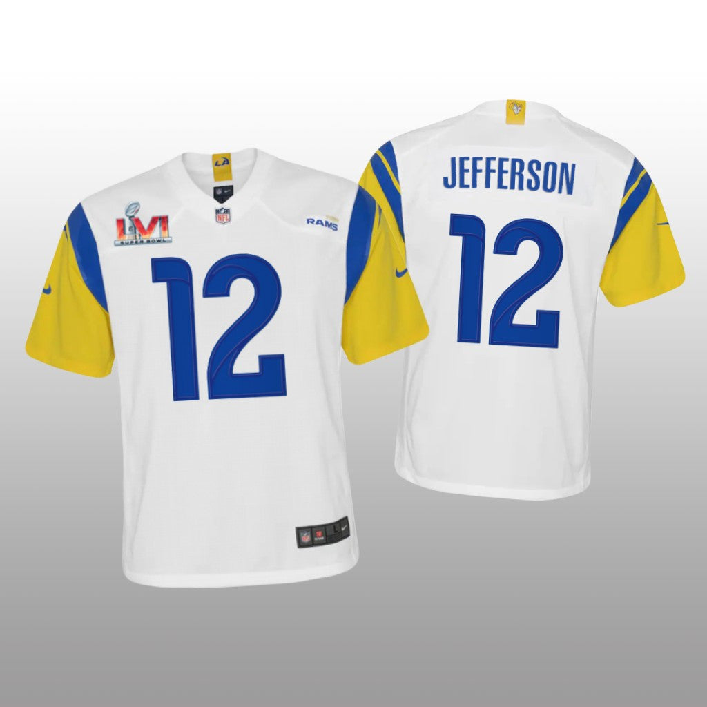 Los Angeles Rams Van Jefferson White Game Jersey Super Bowl LVI Youth