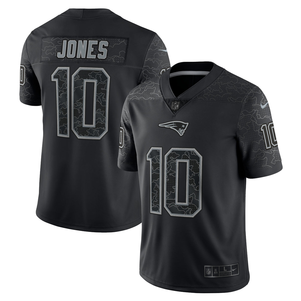 Mac Jones New England Patriots Nike RFLCTV Limited Jersey Black