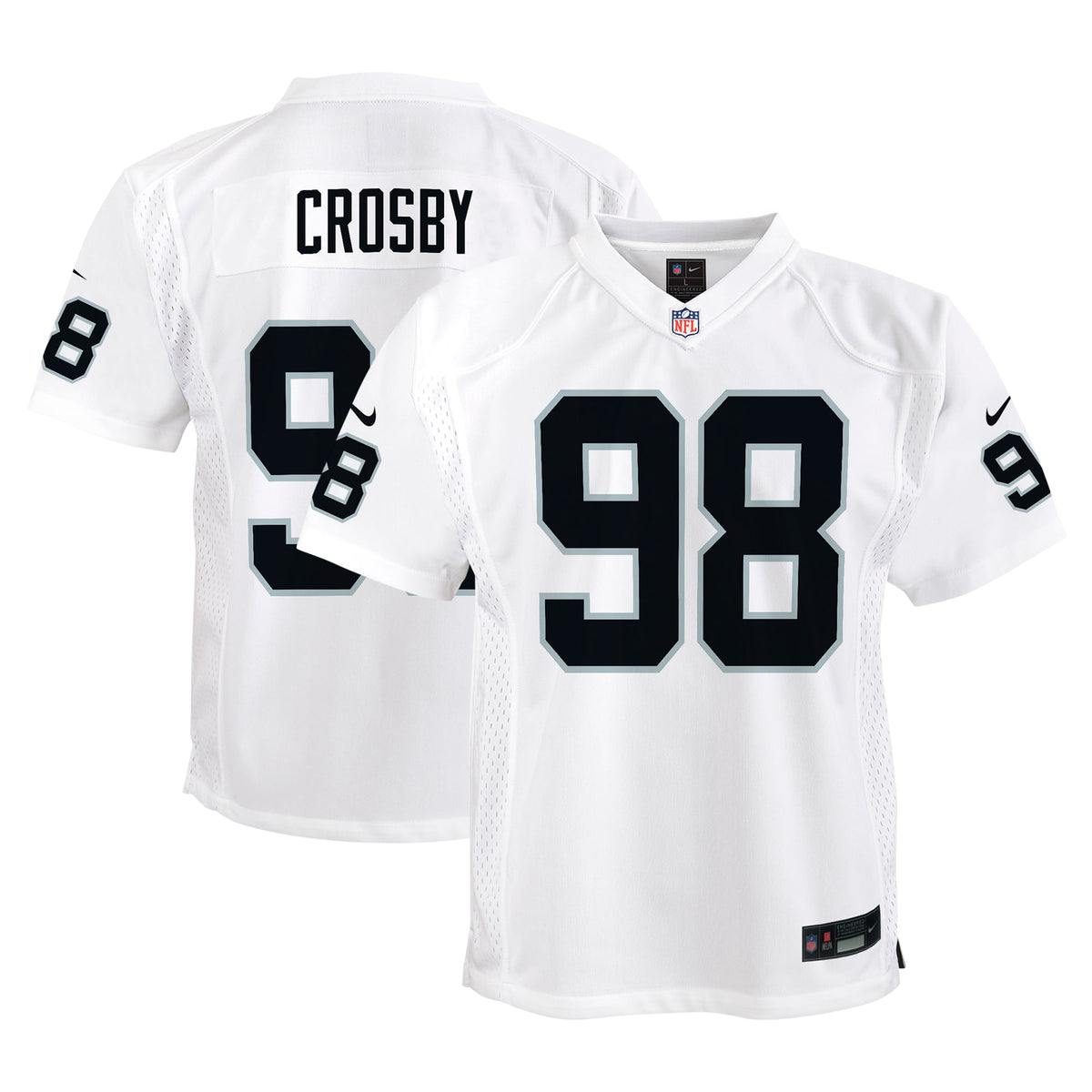 Maxx Crosby Las Vegas Raiders Nike Youth Player Game Jersey White
