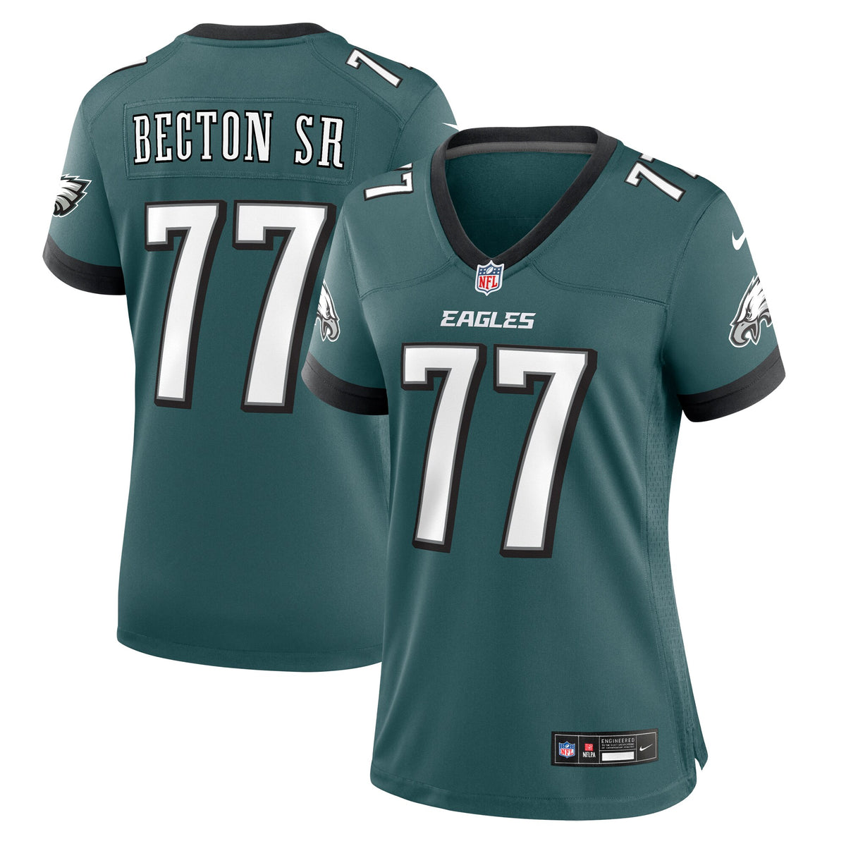 Mekhi Becton Sr. Philadelphia Eagles Nike Women's Game Jersey Midnight Green