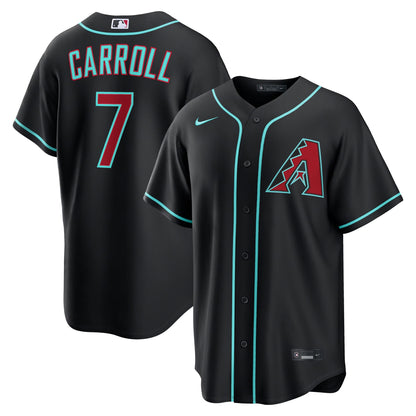 Men's Arizona Diamondbacks Corbin Carroll Nike Black Alternate Replica Jersey